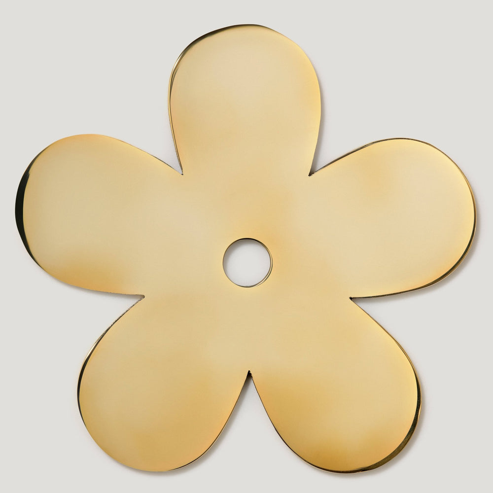 Plaque arrière de bouton de fenêtre ADA à motif floral - Laiton non verni