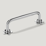 ADA Handle with Flower Backplates - Polished Nickel - Plank Hardware