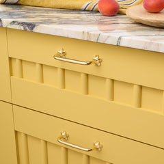 ADA Handle with Flower Backplates - Unlacquered Brass - Plank Hardware
