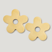 ADA Pair of Small Flower Handle Backplates - Brass - Plank Hardware
