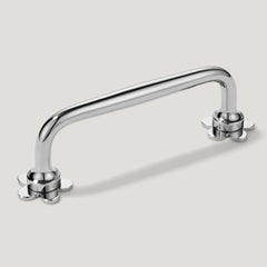 ADA Pair of Small Flower Handle Backplates - Polished Nickel - Plank Hardware