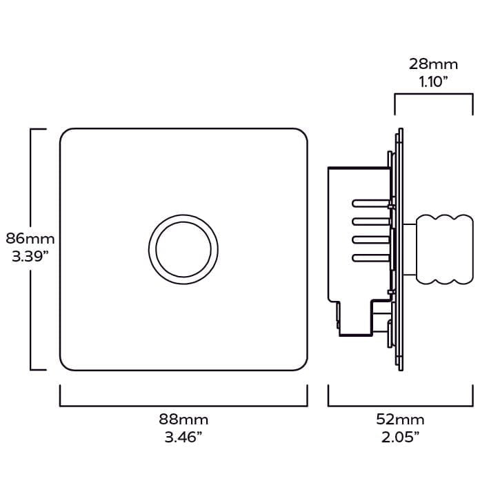 ALVA 1G Paintable Dimmer Switch - Brass - Plank Hardware