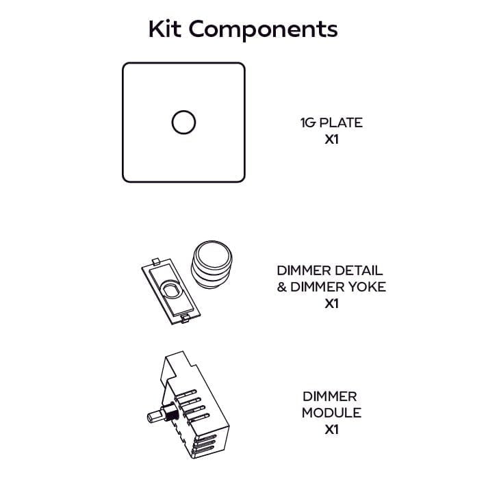 ALVA 1G Paintable Dimmer Switch - Brass - Plank Hardware
