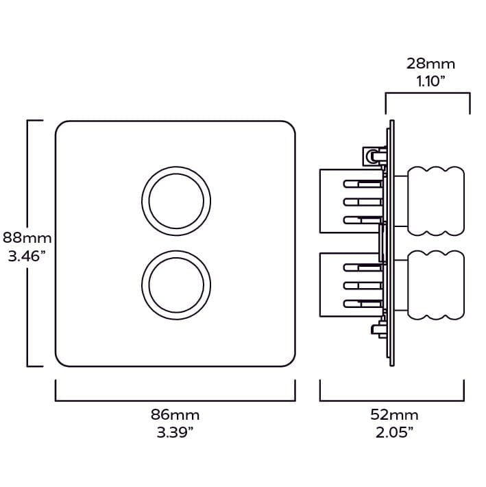 ALVA 2G Paintable Dimmer Switch - Brass - Plank Hardware