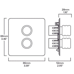 ALVA 2G Paintable Dimmer Switch - Brass - Plank Hardware