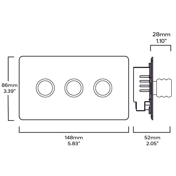 ALVA 3G Paintable Dimmer Switch - Brass - Plank Hardware