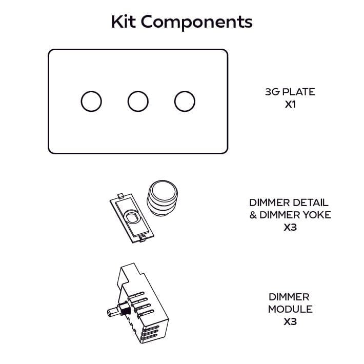 ALVA 3G Paintable Dimmer Switch - Brass - Plank Hardware