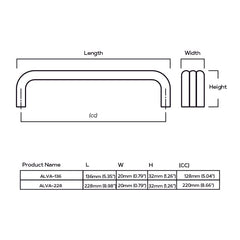 ALVA Tubular D Bar Handle - Polished Nickel - Plank Hardware