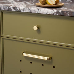 ALVA Tubular D Bar Handle - Unlacquered Brass - Plank Hardware