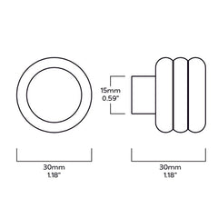 ALVA Tubular Knob - Unlacquered Brass - Plank Hardware