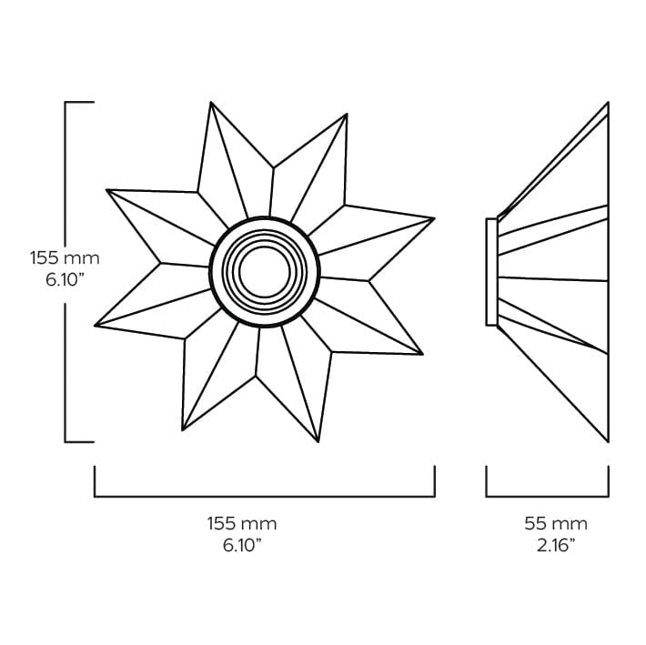 ASTER Flush Mount Light - Polished Nickel - Plank Hardware