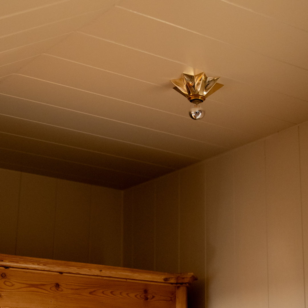 ASTER Flush Mount Light - Unlacquered Brass - Plank Hardware