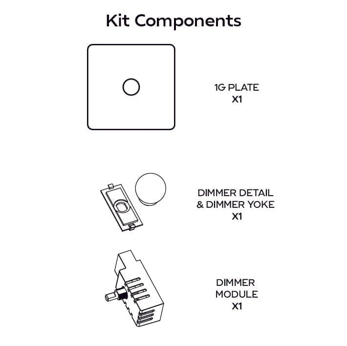 BOBBIN 1G Paintable Dimmer Switch - Brass - Plank Hardware