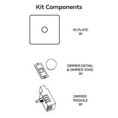 BOBBIN 1G Paintable Dimmer Switch - Brass - Plank Hardware