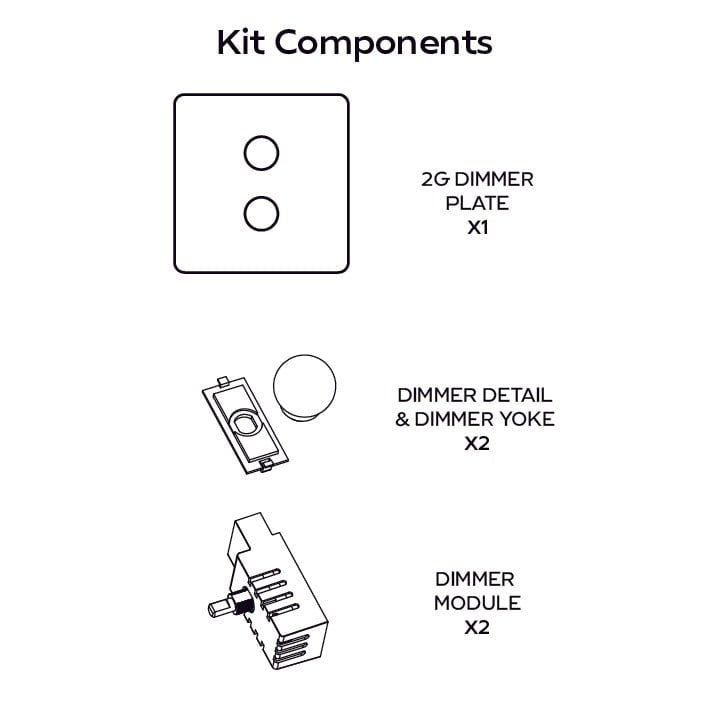 BOBBIN 2G Paintable Dimmer Switch - Brass - Plank Hardware
