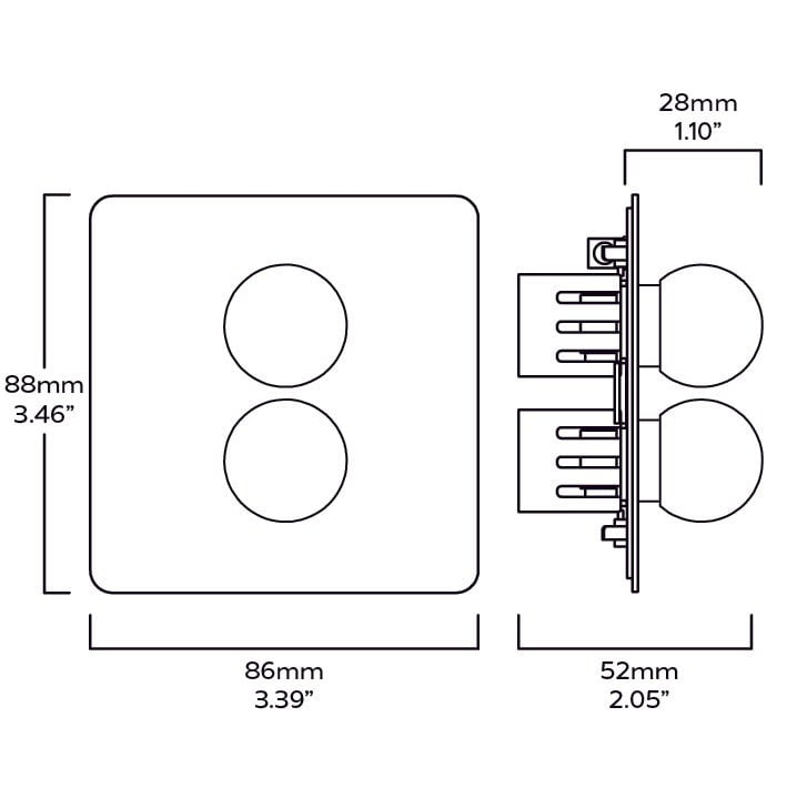 BOBBIN 2G Paintable Dimmer Switch - Brass - Plank Hardware