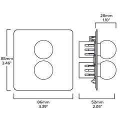 BOBBIN 2G Paintable Dimmer Switch - Brass - Plank Hardware