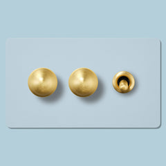 BOBBIN 3G Paintable Mixed Switch 1Toggle/ 2Dimmer - Brass - Plank Hardware