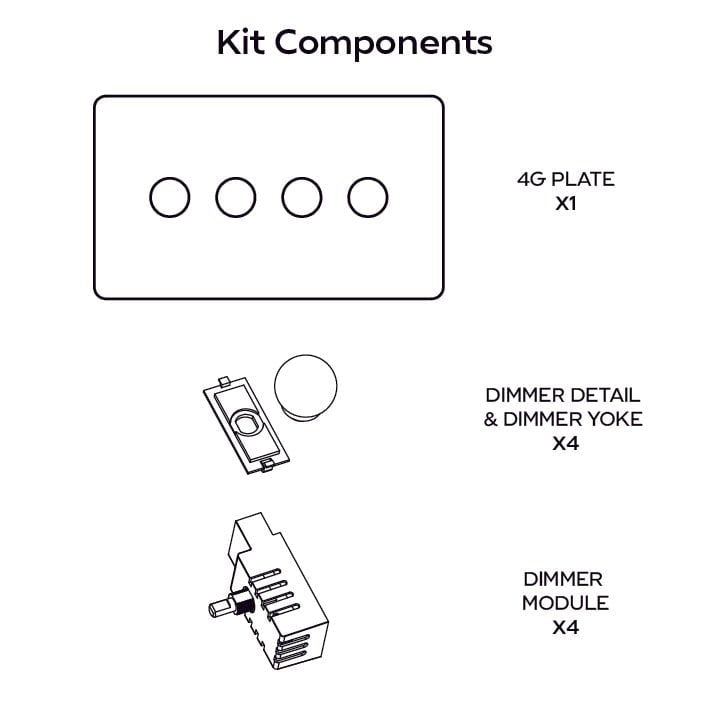 BOBBIN 4G Paintable Dimmer Switch - Brass - Plank Hardware