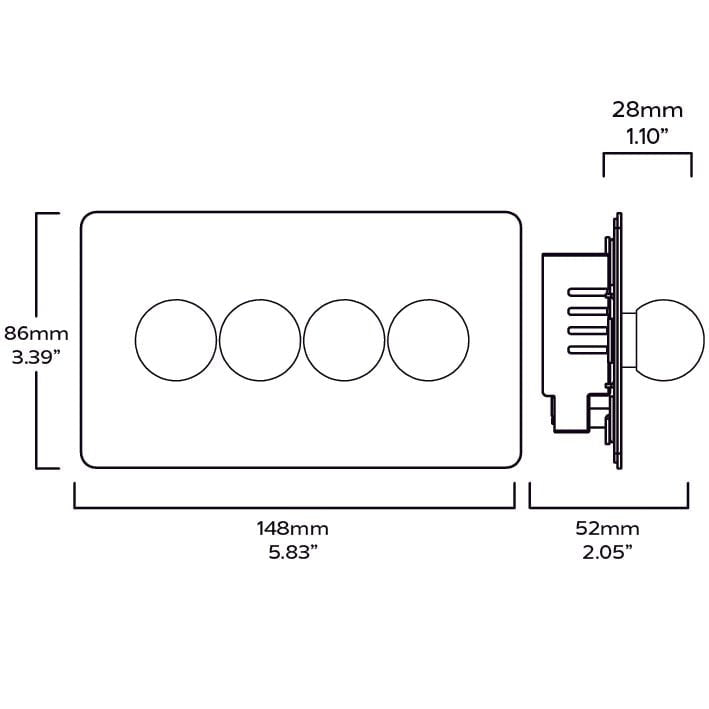 BOBBIN 4G Paintable Dimmer Switch - Brass - Plank Hardware