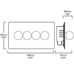 BOBBIN 4G Paintable Dimmer Switch - Brass - Plank Hardware