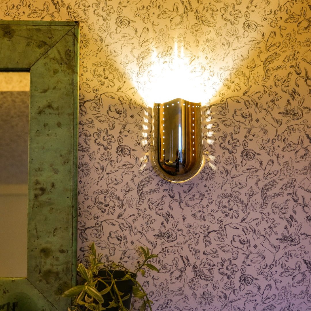DOMINO Flush Wall Sconce - Polished Brass - Plank Hardware