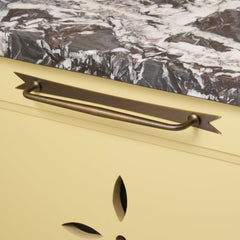 ELIZA Handle with Ribbon Backplate - Antique Brass - Plank Hardware