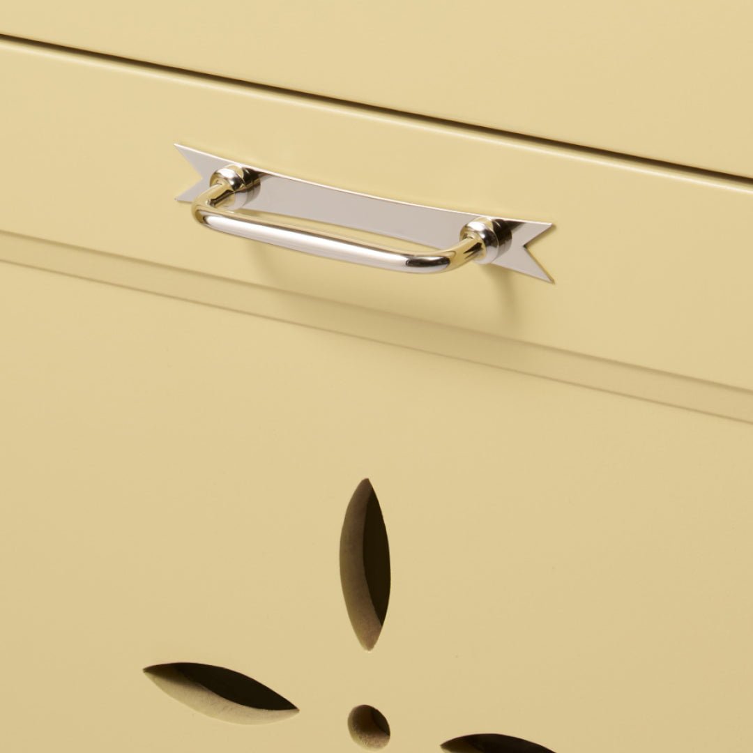 ELIZA Handle with Ribbon Backplate - Polished Nickel - Plank Hardware