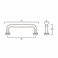 ELIZA Handle with Ribbon Backplate - Unlacquered Brass - Plank Hardware