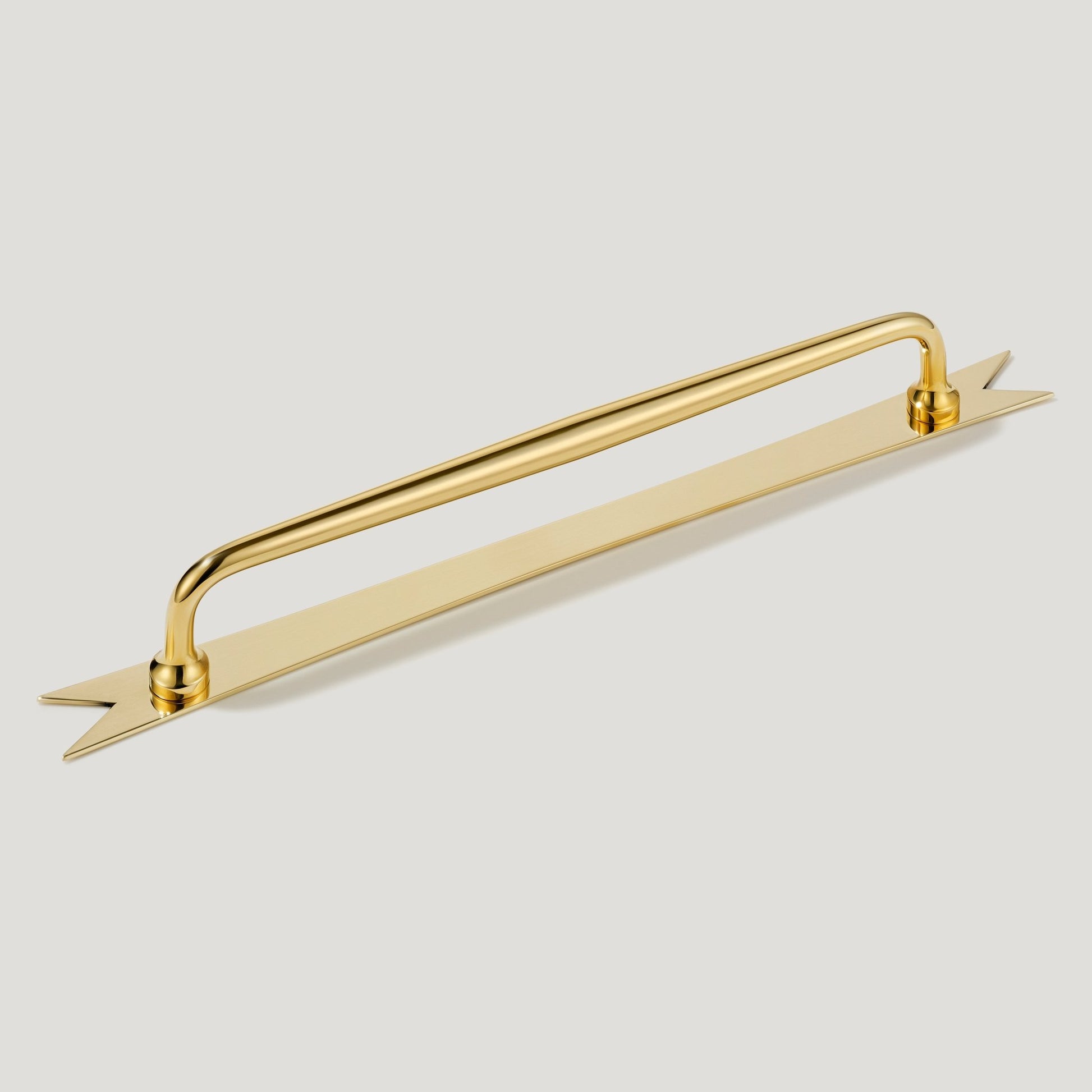 ELIZA Handle with Ribbon Backplate - Unlacquered Brass - Plank Hardware