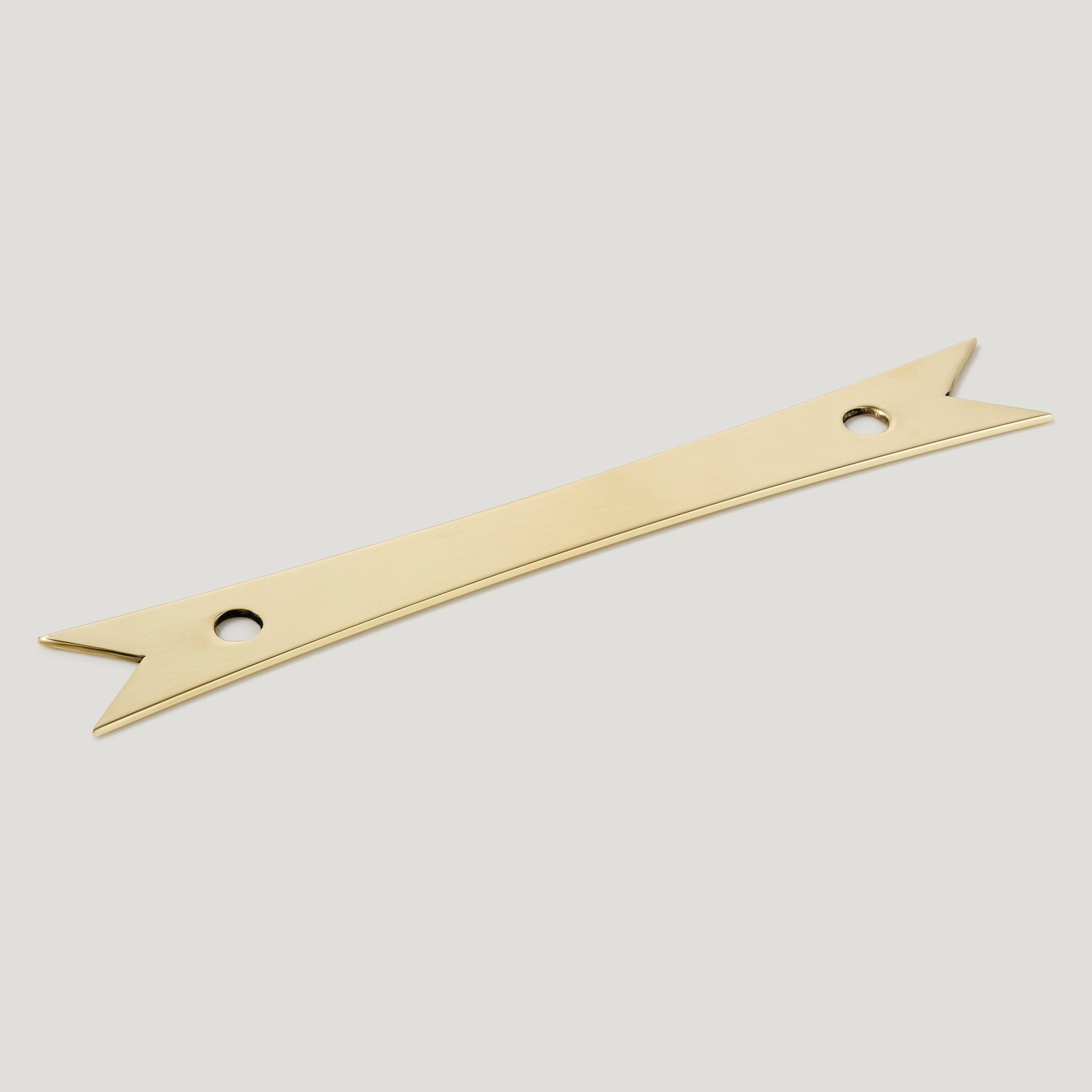 ELIZA Handle with Ribbon Backplate - Unlacquered Brass - Plank Hardware