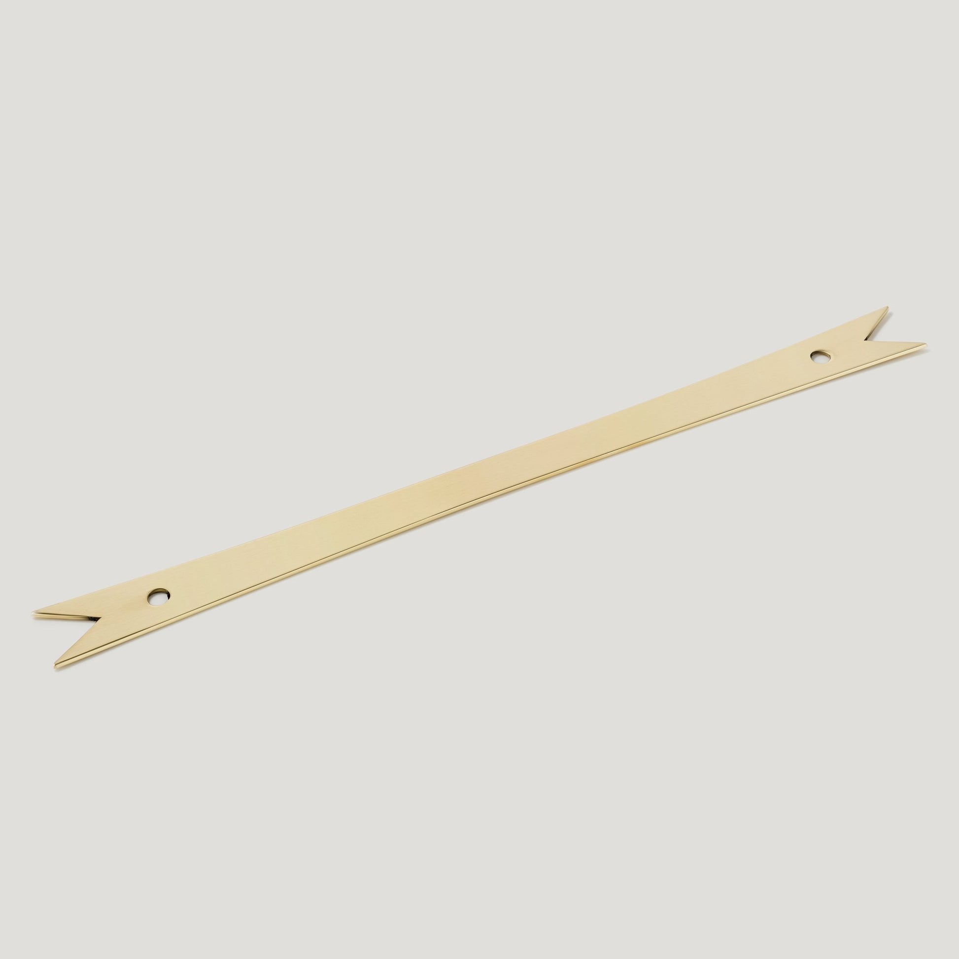 ELIZA Handle with Ribbon Backplate - Unlacquered Brass - Plank Hardware