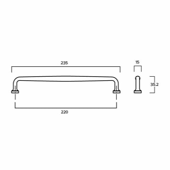 ELIZA Handle with Ribbon Backplate - Unlacquered Brass - Plank Hardware