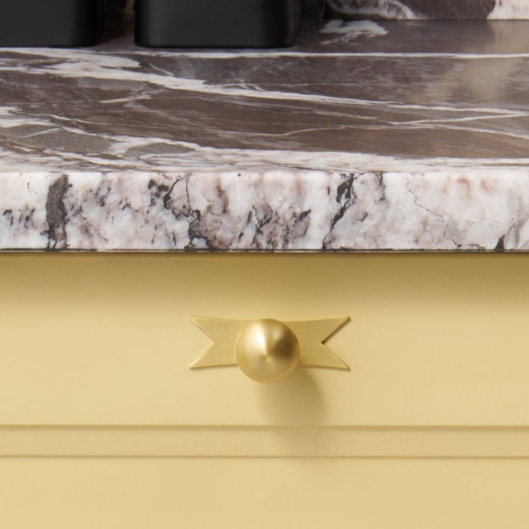 ELIZA Ribbon Knob Backplate - Brass - Plank Hardware