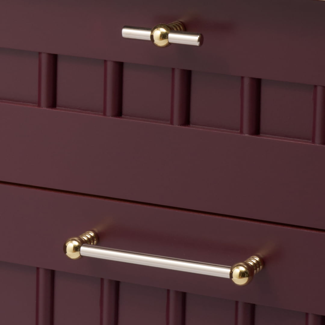 ESBEN D Bar Handle - Polished Nickel & Unlacquered Brass - Plank Hardware