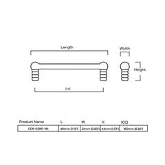 ESBEN D Bar Handle - Polished Nickel & Unlacquered Brass - Plank Hardware
