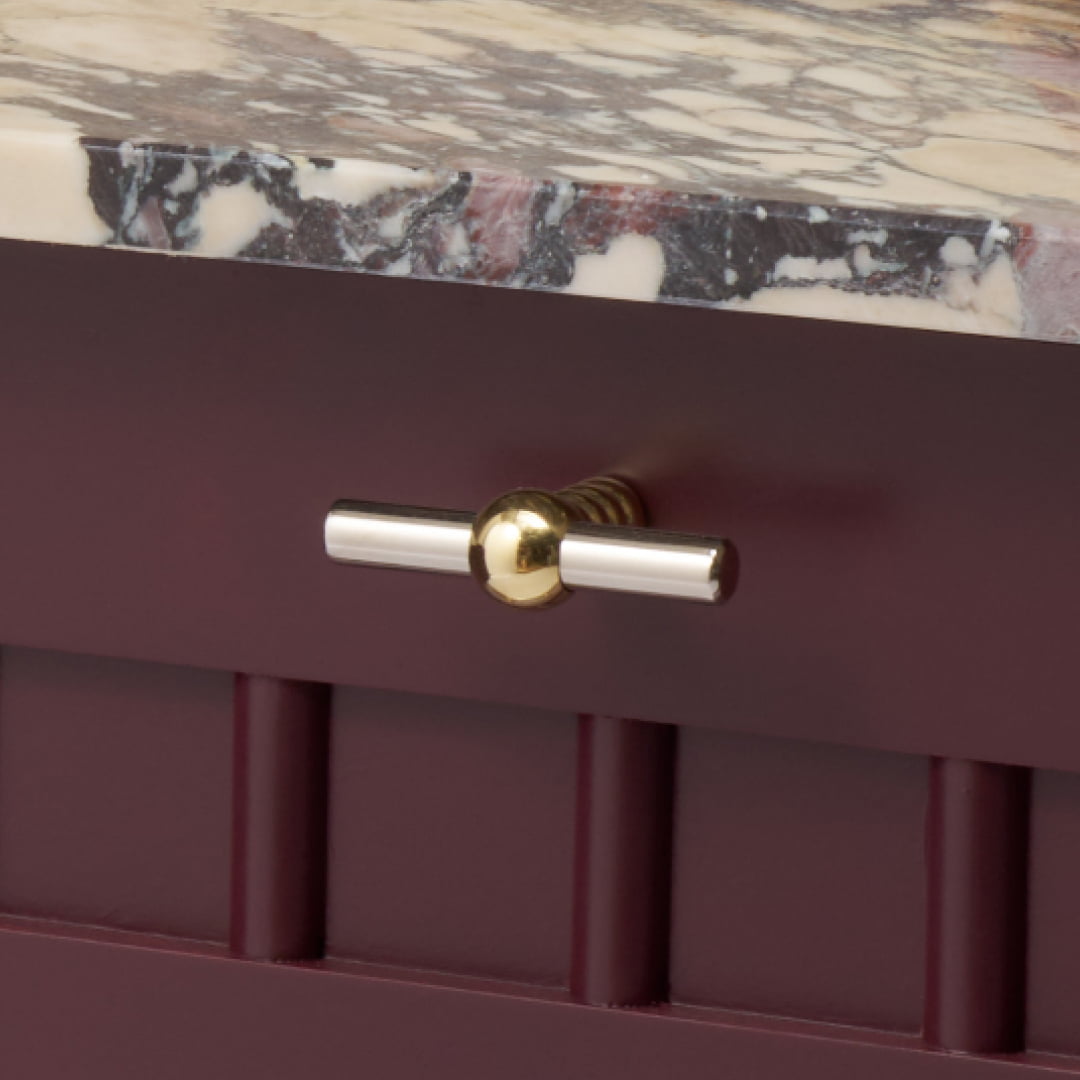 ESBEN Single T Handle - Polished Nickel & Unlacquered Brass - Plank Hardware