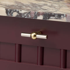 ESBEN Single T Handle - Polished Nickel & Unlacquered Brass - Plank Hardware