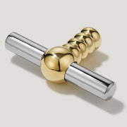 ESBEN Single T Handle - Polished Nickel & Unlacquered Brass - Plank Hardware
