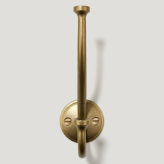 GRAYSON Shaker Double Fixing Hook - Aged Brass - Plank Hardware