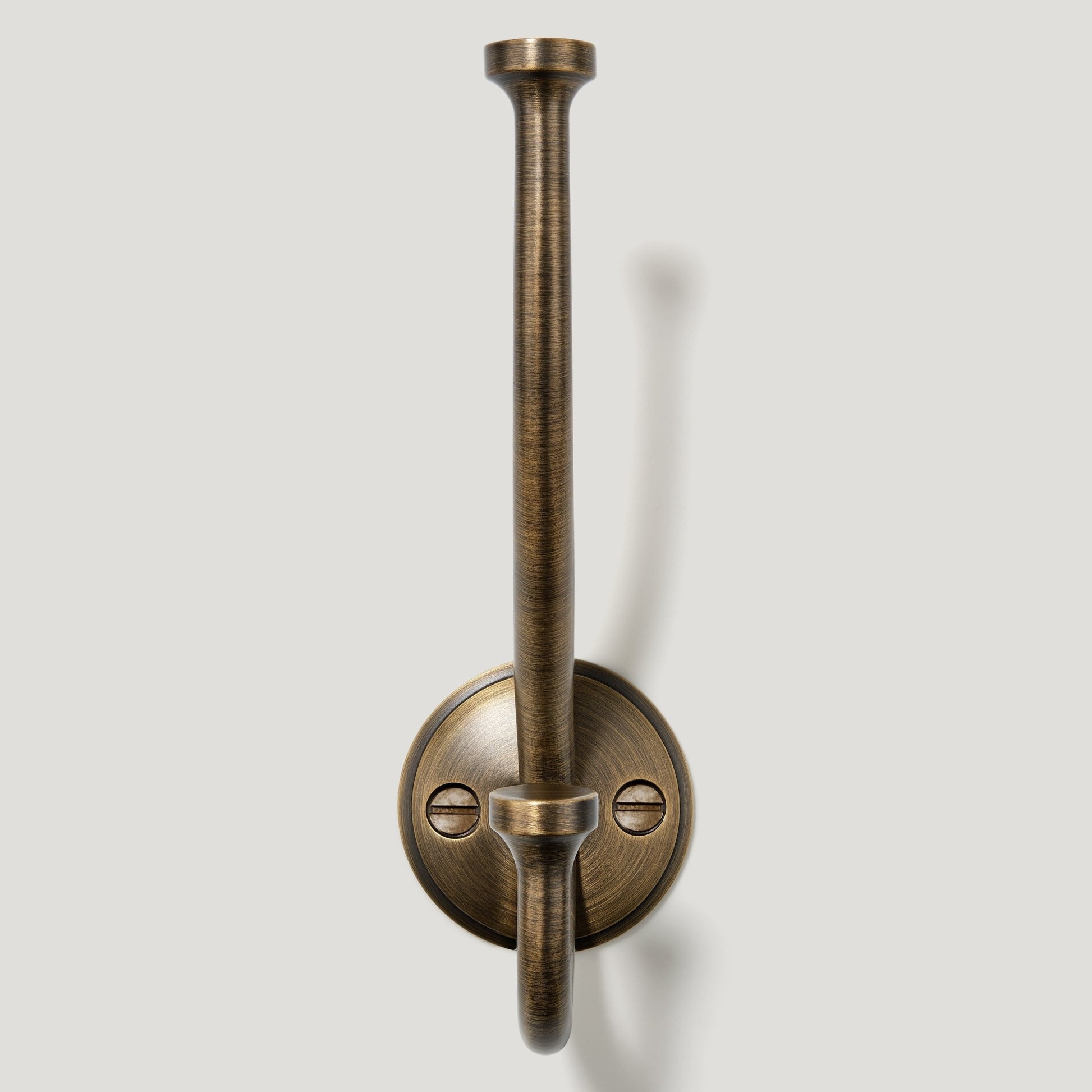 GRAYSON Shaker Double Fixing Hook - Antique Brass - Plank Hardware