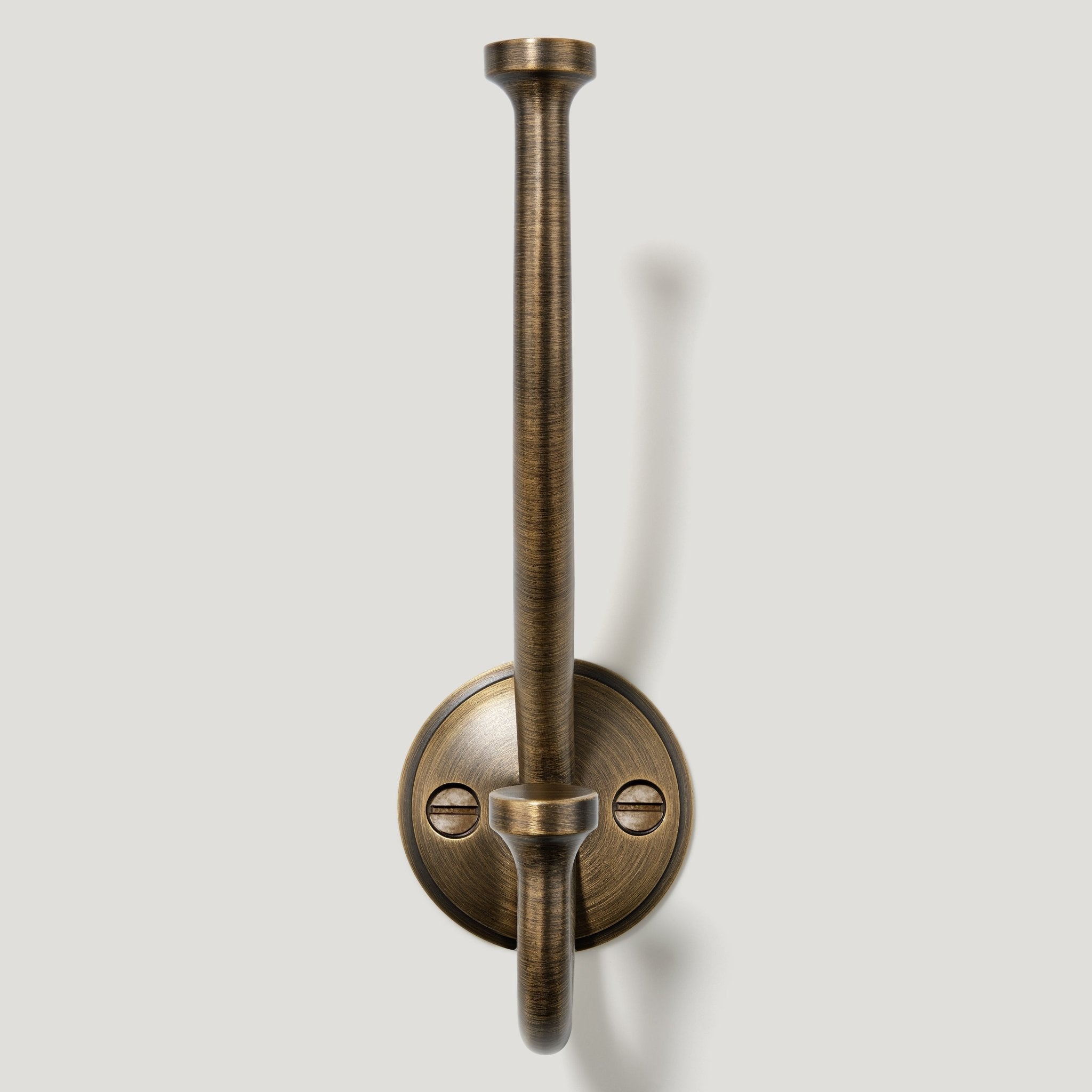 GRAYSON Shaker Double Fixing Hook - Antique Brass - Plank Hardware