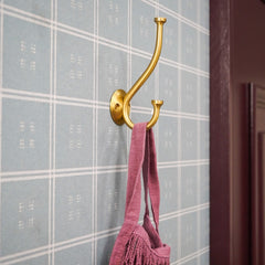 GRAYSON Shaker Double Fixing Hook - Brass - Plank Hardware