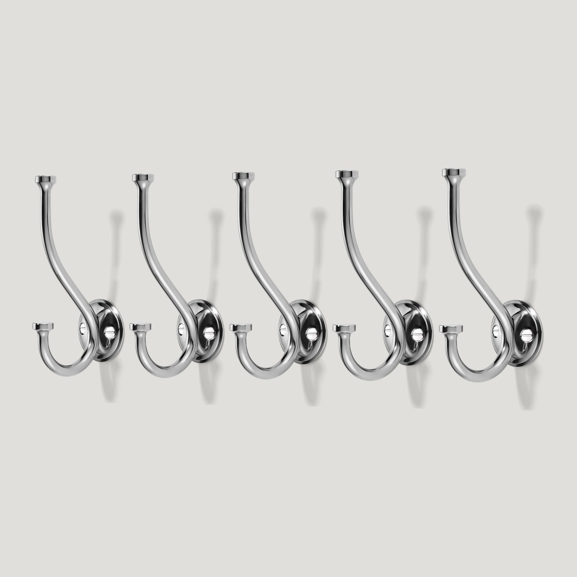 GRAYSON Shaker Double Fixing Hook - Polished Nickel - Plank Hardware