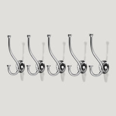 GRAYSON Shaker Double Fixing Hook - Polished Nickel - Plank Hardware