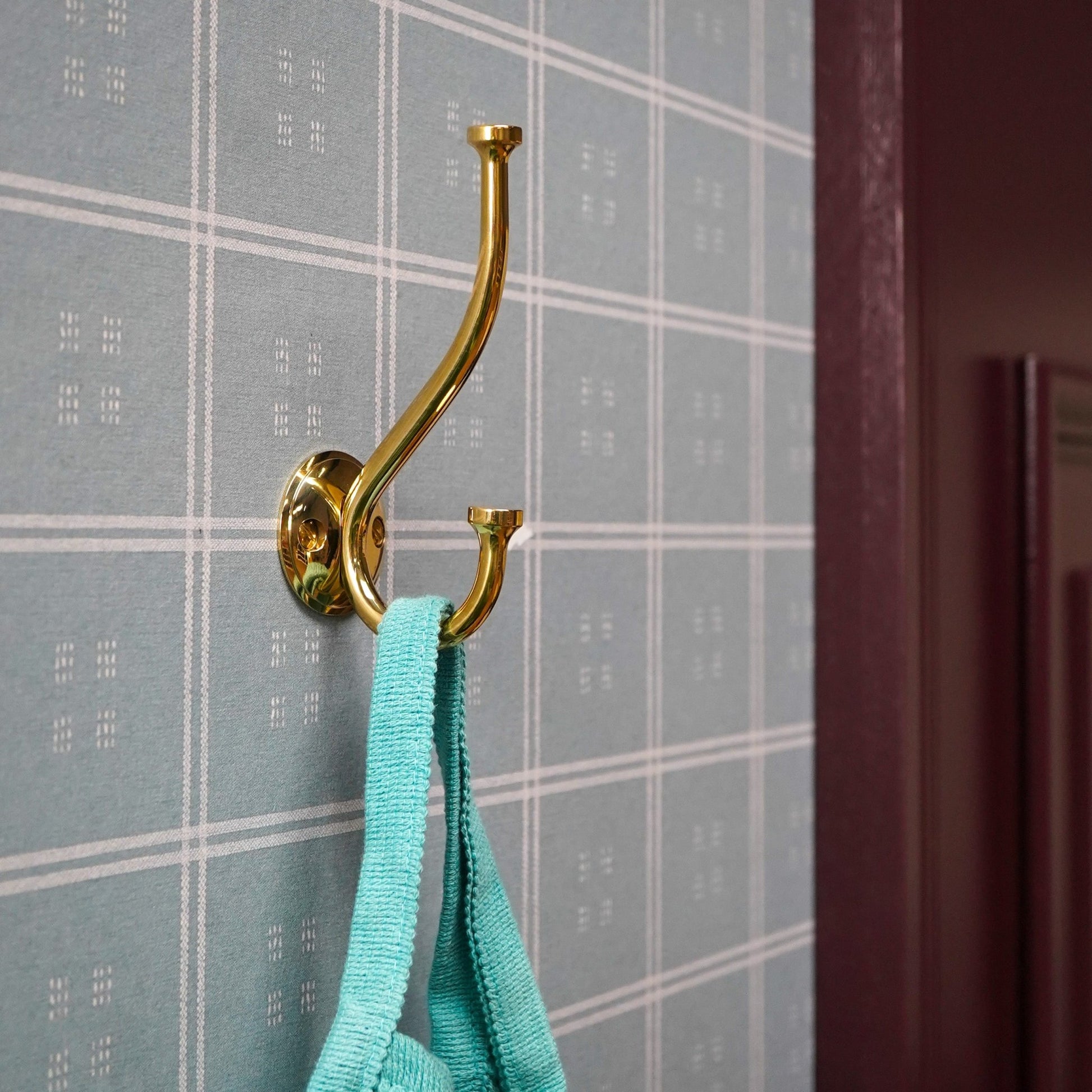 GRAYSON Shaker Double Fixing Hook - Unlacquered Brass - Plank Hardware