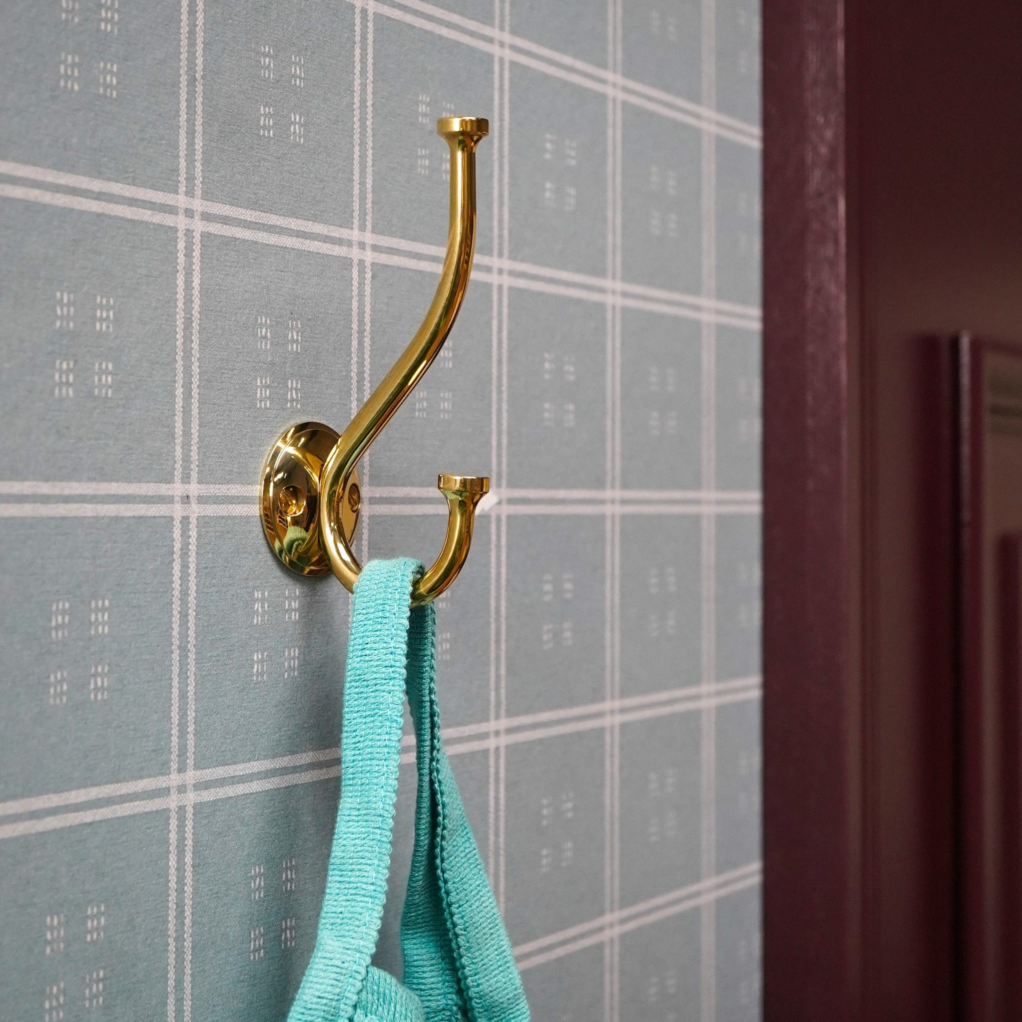 GRAYSON Shaker Double Fixing Hook - Unlacquered Brass - Plank Hardware