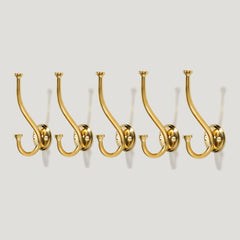 GRAYSON Shaker Double Fixing Hook - Unlacquered Brass - Plank Hardware