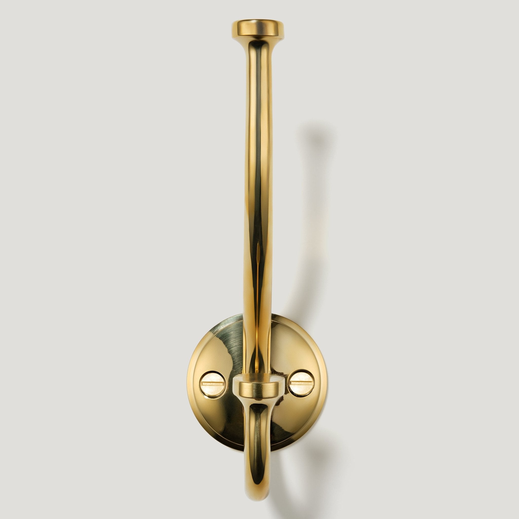 GRAYSON Shaker Double Fixing Hook - Unlacquered Brass - Plank Hardware