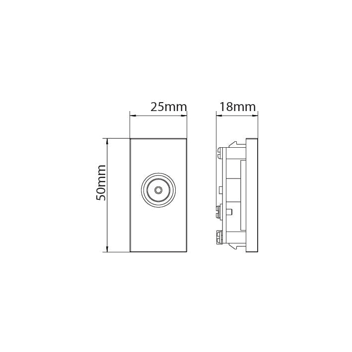 Half 1G Coaxial TV Socket - Plank Hardware